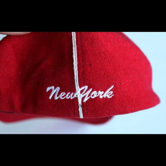 NEW YORK Red Wool/Polyester Baseball Hat ZCUDS in PRISTINE CONDITION - Picture 3 of 8